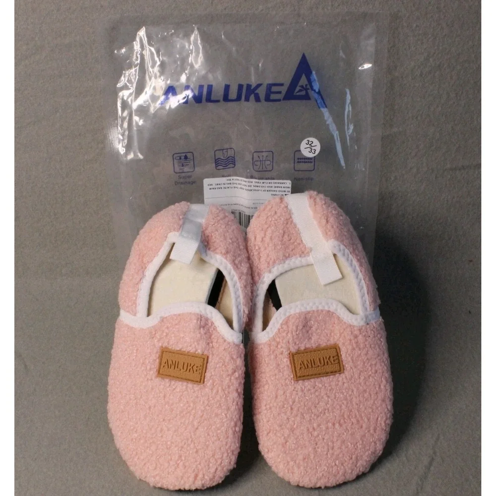 Toddler Girls Anluke Foldable Slippers For Easy Travel Pink Fits Size US 12/13